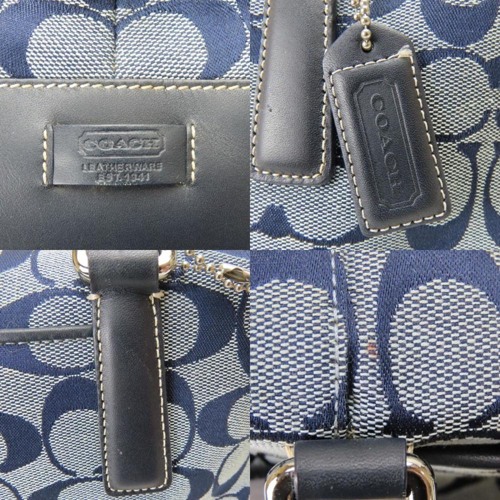 Coach handbag 6046 signature canvas leather navy blue women's COACH - Picture 5 of 11